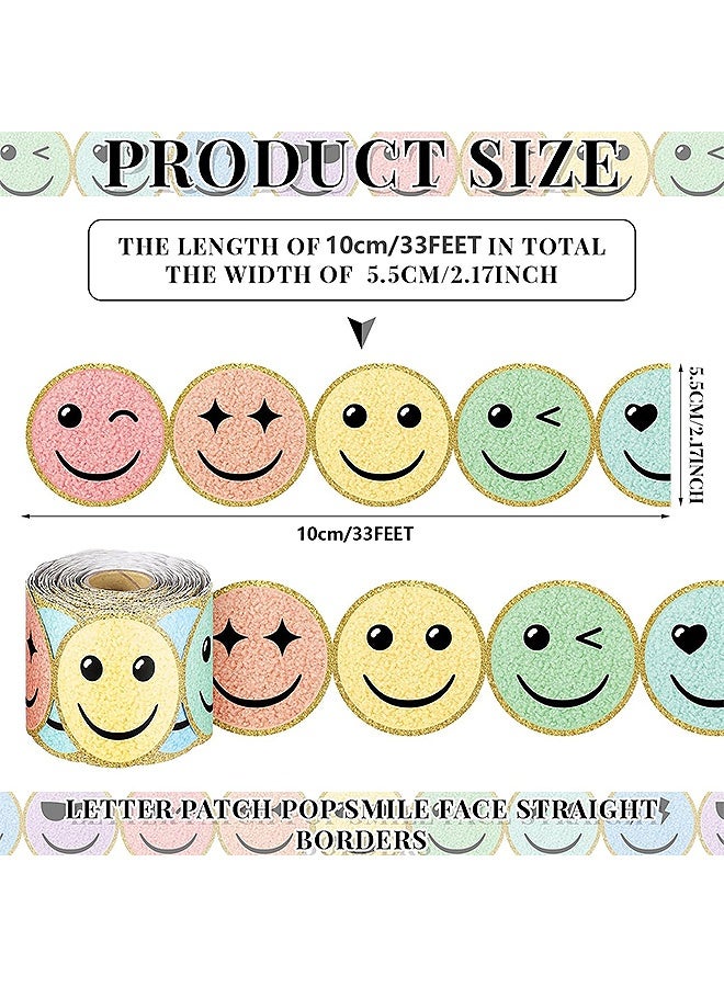 MXN 10M Happy Face Waterproof Classroom Borders, Colorful Smile Bulletin Border Chalkboard Decoration - Image 2