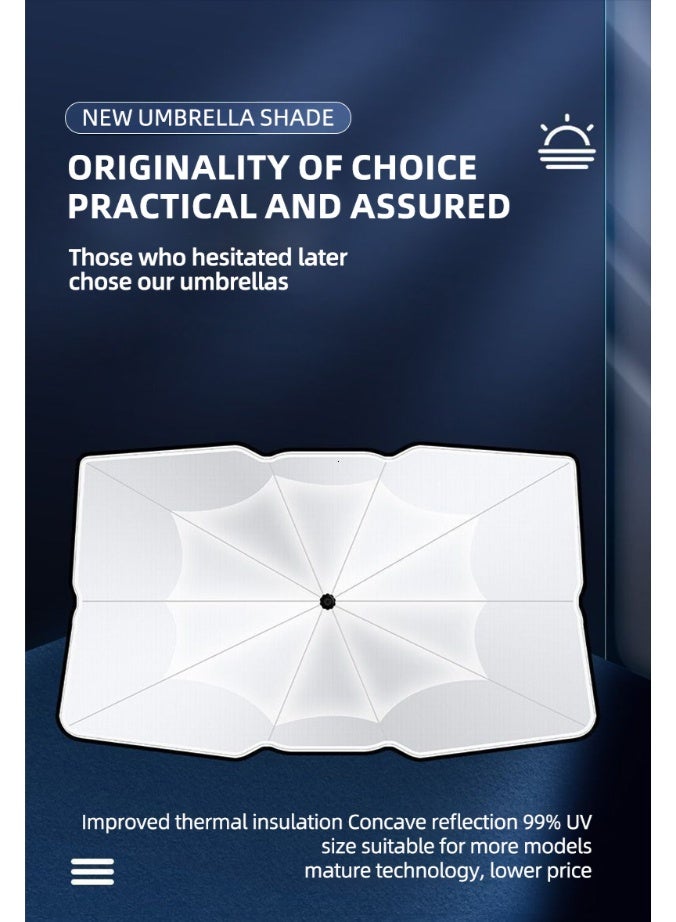 مظلة حماية شمسية للزجاج الأمامي للسيارة AuraShade Titan XL | عازل حراري 8 طبقات كبير 140x80 سم | شامل 4 ستائر جانبية هدية - Image 5