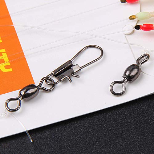 Shaddock Fishing Fishing Bait Rigs Saltwater, 10Packs Surf Fishing Rigs with Fish Skin Feather Fishing Hooks Swivels Glow Beads Rigs Sea Bass Rigs Fishing Bait Lures (AFA, 6#) - Image 5