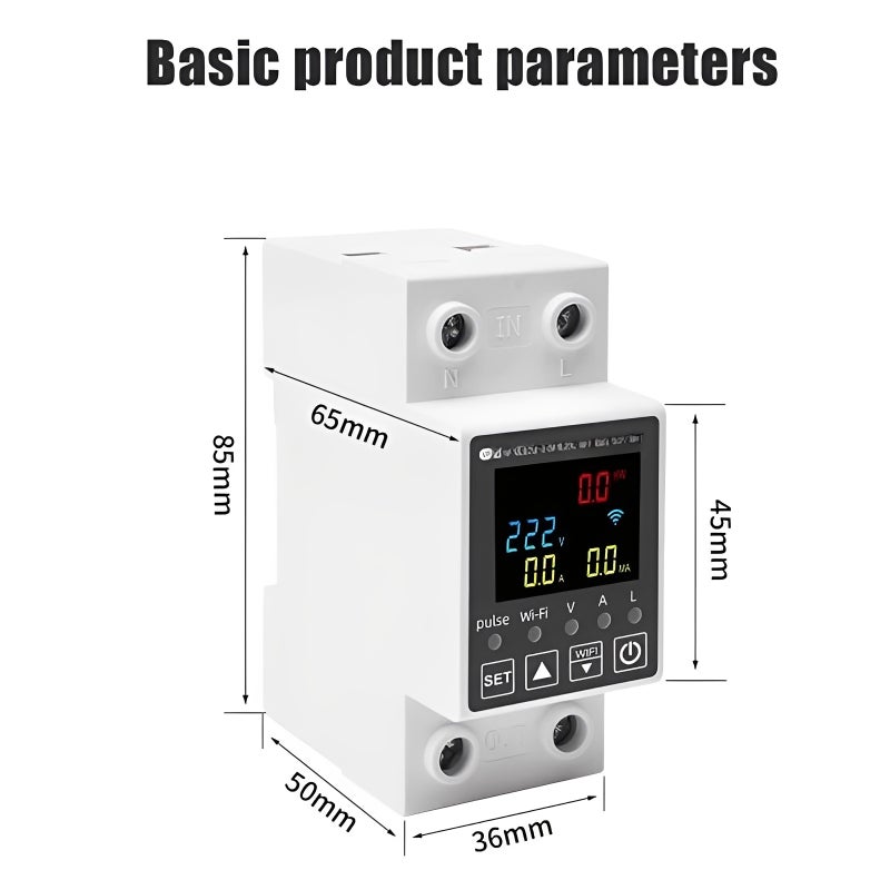 Smart WiFi Metering Energy Meter 63A Leakage Voltage Current Auto Reclosing Protector Relay Switch Circuit Breaker Smart Life - Image 4