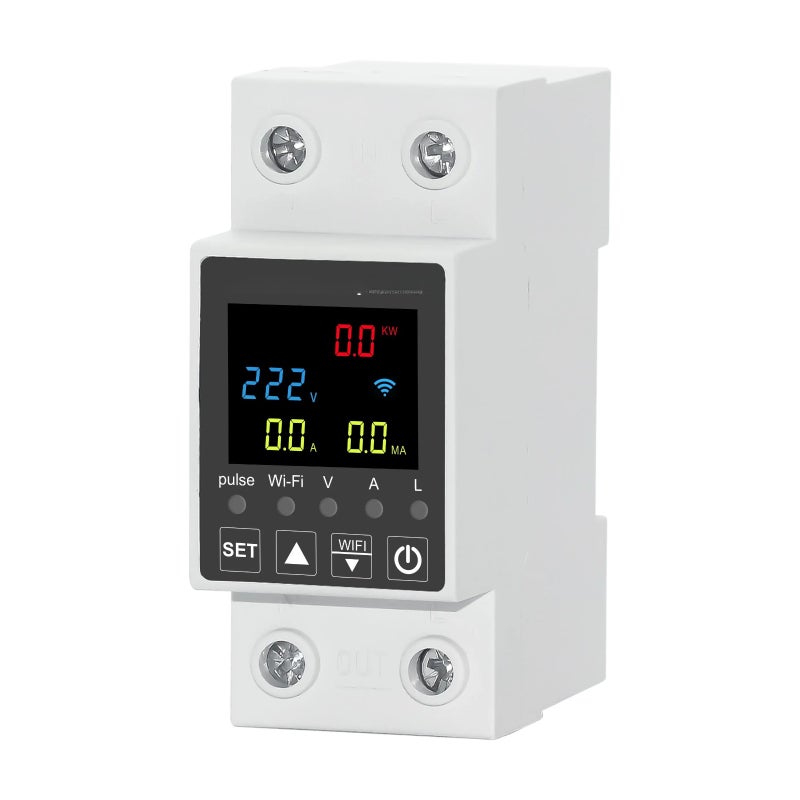 Smart WiFi Metering Energy Meter 63A Leakage Voltage Current Auto Reclosing Protector Relay Switch Circuit Breaker Smart Life - Image 1