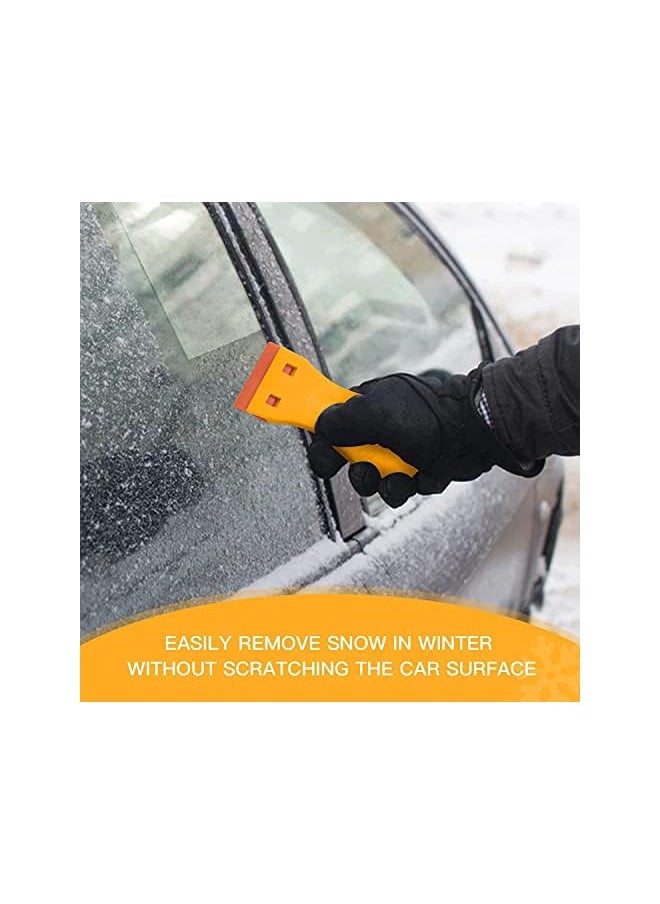 PROMASS promass Plastic Razor Blades Scraper Tool -Wall Paint Remover with 100 PCS Blades Kit No Scratch Car Window Glass Wood Sticker Removal Floor (2pcs yellow)  - Image 5