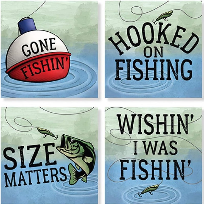 Carson Fishing Square House Coaster Set