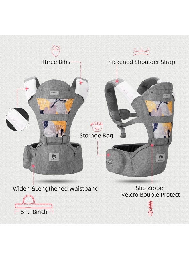 Bellababy Baby Carrier, Multifunction Baby Carrier Hip Seat (Ergonomic M Position) - Image 2