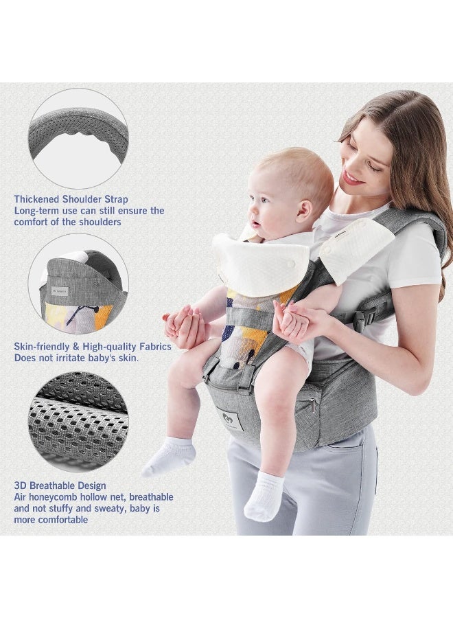 Bellababy Baby Carrier, Multifunction Baby Carrier Hip Seat (Ergonomic M Position) - Image 3