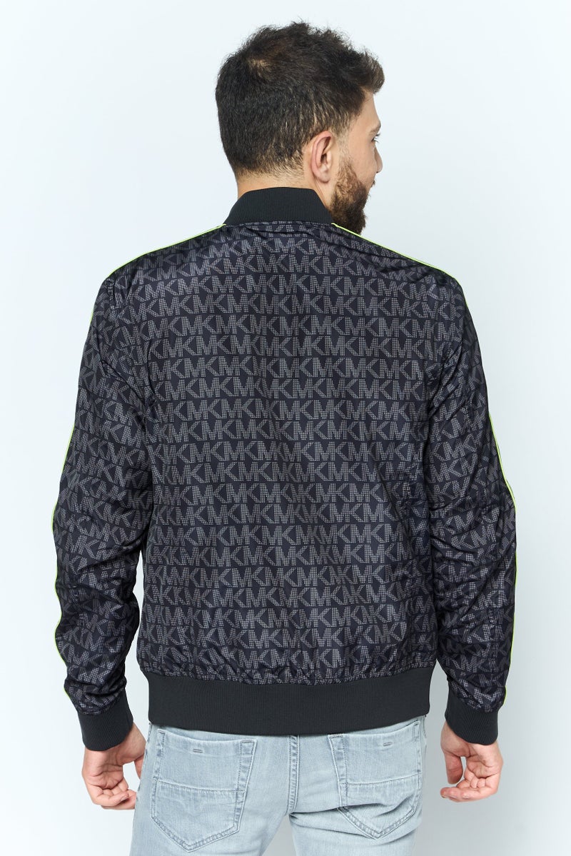 Michael Kors Men Brand Logo Windbreaker Jacket, Black  - Image 4