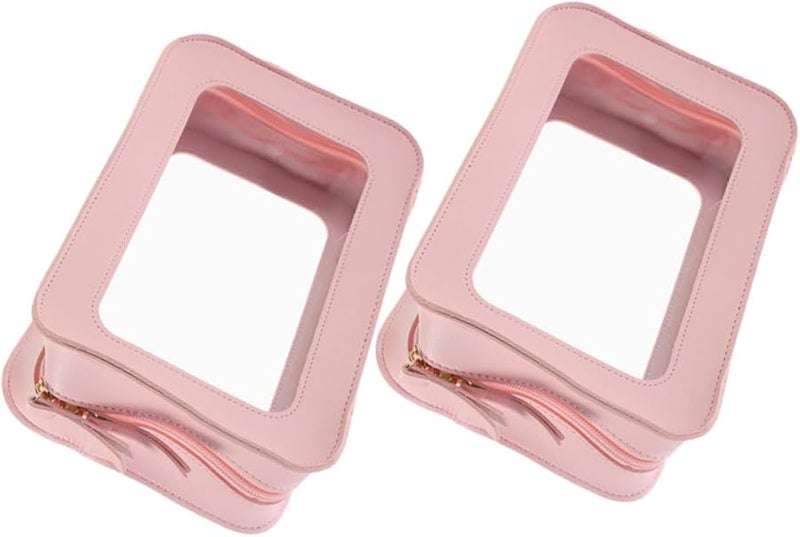 Waterproof PVC Cosmetic Bag Toiletry Organizer Travel Makeup Storage Pouch Pink - Image 1