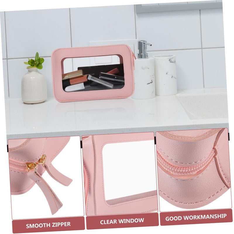 Waterproof PVC Cosmetic Bag Toiletry Organizer Travel Makeup Storage Pouch Pink - Image 4