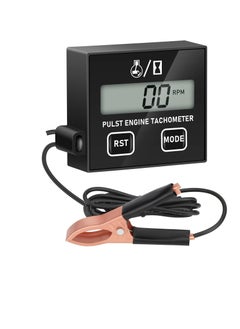 Tachometer for Small Engines, Digital Tachometer with Clip Reset Function, Inductive Hour Meter for 2 Stroke and 4 Stroke, Waterproof Tachometer for Cropper Generator Lawn Mower RV ATV