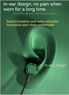 Generic Metal magnetic wired headphones L-shaped 3.5MM elbow in-ear e-sports game music noise reduction headphones black  - Image 2