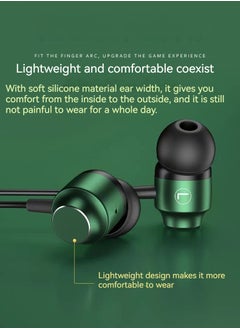Generic Metal magnetic wired headphones L-shaped 3.5MM elbow in-ear e-sports game music noise reduction headphones black  - Image 5