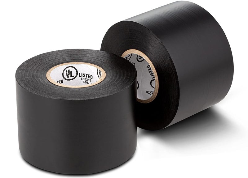 TAPIX Premium Quality Electrical Tape • 2 in Wide (2 Pack) 66 ft Long • Flame Retardant Vinyl • 7 mil Thick • Black - Image 1