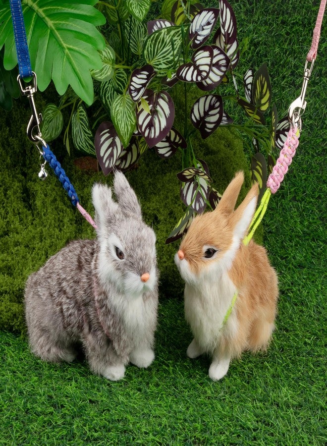 GAGILAND 2pcs Ferret Harness and Leash Figure 8 Harness with Reflective Strap and Bell for Ferrets, Rabbits, Bearded Dragon, Guinea Pig, Chinchilla and Hamster Small Animal Harness (Blue+Pink) - Image 5