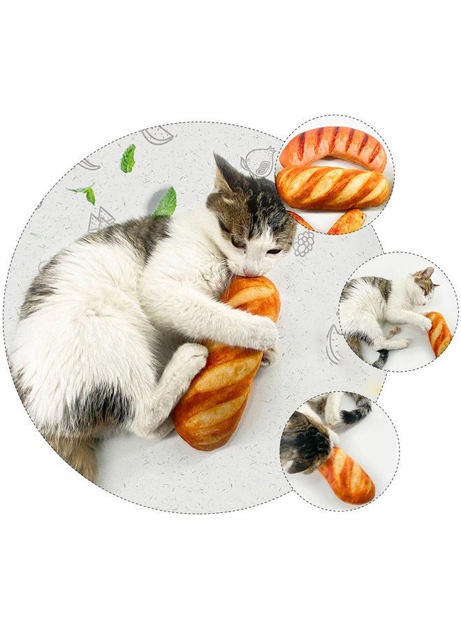 DOITOOL 1pc Bread Toy Loaf Bread Stuffed Puppy Dog Plush Food Pattern Stuffed Plush Cat Accessory Interaction Cat Teaser Plush Cat Teaser Funny Pet Supply Vocalize Accessories - Image 3