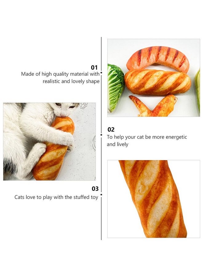DOITOOL 1pc Bread Toy Loaf Bread Stuffed Puppy Dog Plush Food Pattern Stuffed Plush Cat Accessory Interaction Cat Teaser Plush Cat Teaser Funny Pet Supply Vocalize Accessories - Image 4