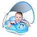 LAYCOL Baby Pool Float No Flip Over Inflatable Baby Float with Sun Protection Canopy Baby Swimming Float Baby Swim Float with Double Air Chambers Add Tail for Age of 336 Months - Image 4