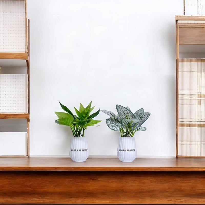 Flora Planet Artificial Plants for Home Decor – Realistic Fake Plants, Durable Plastic Wall Decor for Living Room, Bedroom, Office –Set of 4 (6x12 cm) – Perfect Indoor Greenery & Wall Decoration Items - Image 2