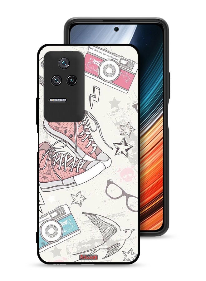 Tolwak Xiaomi Redmi K50 Pro Protective Case Cover Canva Shoes And Camera Art - Image 1