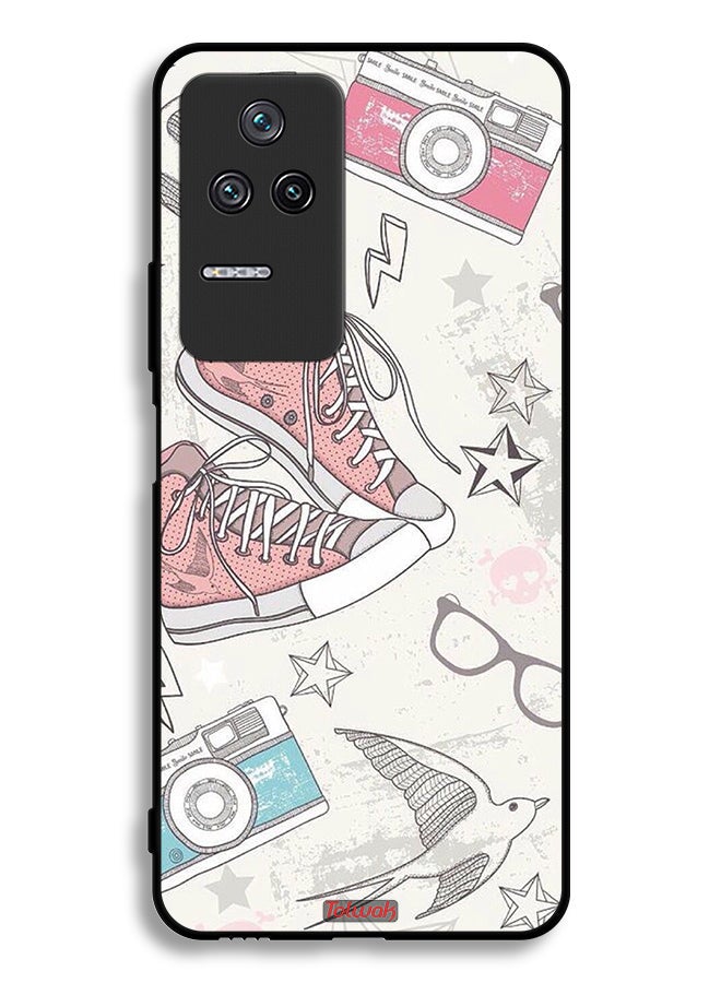 Tolwak Xiaomi Redmi K50 Pro Protective Case Cover Canva Shoes And Camera Art - Image 2