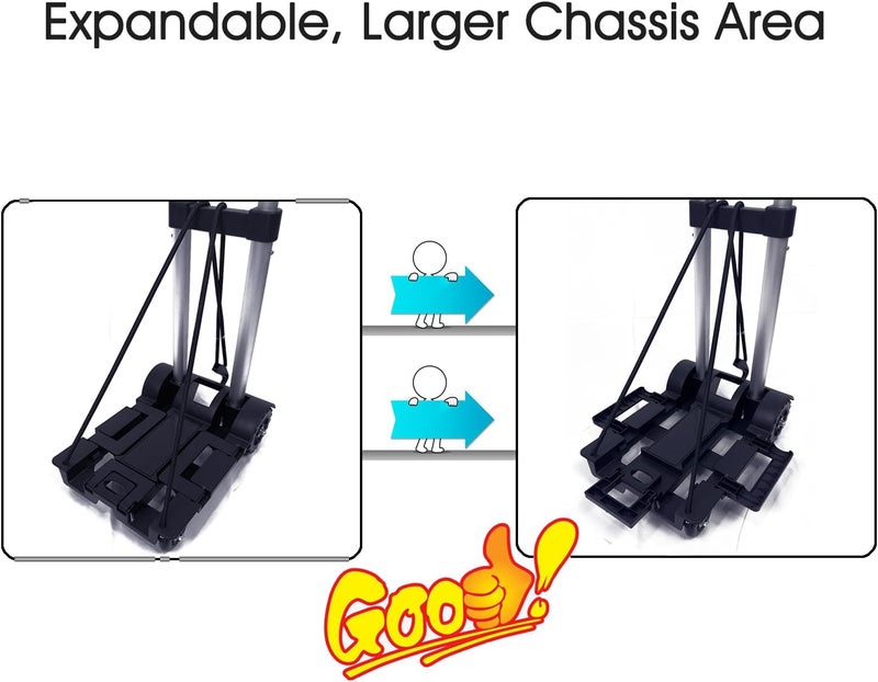 GUCHO Airport Car Seat Stroller Travel Cart  Carseat Roller for Traveling Extendable Base Plate Foldable storable and stowable Under Your Airplane seat - Image 3