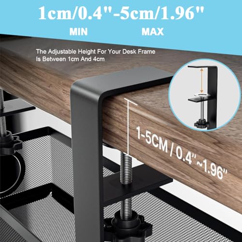 Climberty® Adjustable Under Desk Cable Organizer Rack, Screw-fixed, Holder for Power Cord Extension & Network Cable, Black - Image 3