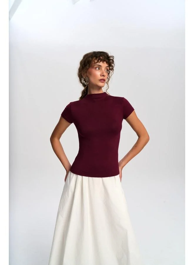 Bohemai  Anvers V-Neck Burgundy Crop for Women | Best Price UAE