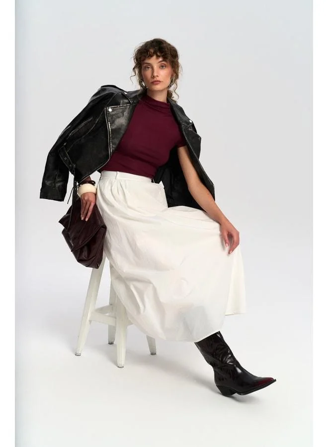 Anvers V-Neck Burgundy Crop