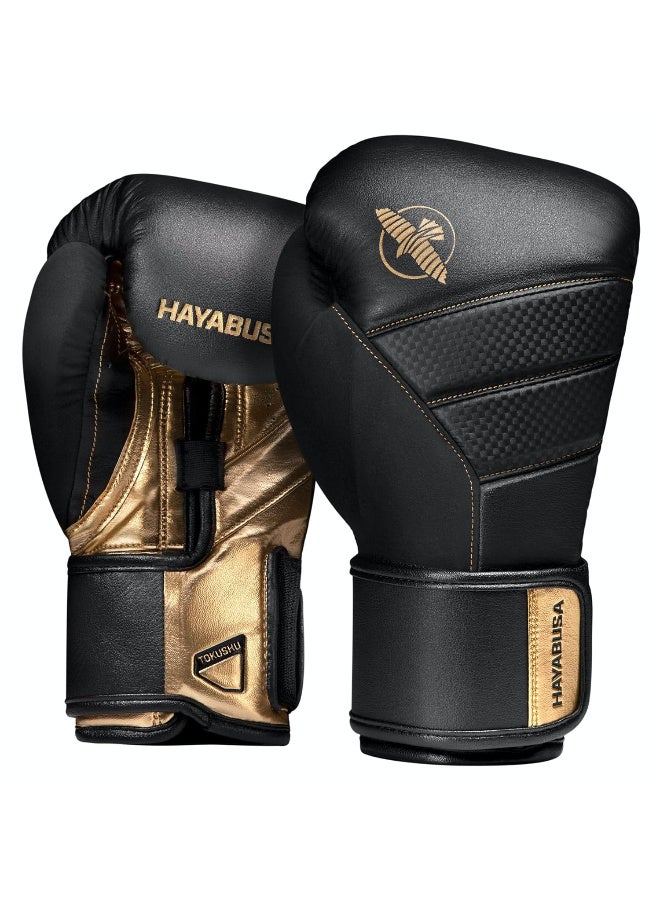 HAYABUSA T3 BOXING GLOVES BLACK/GOLD - Image 1