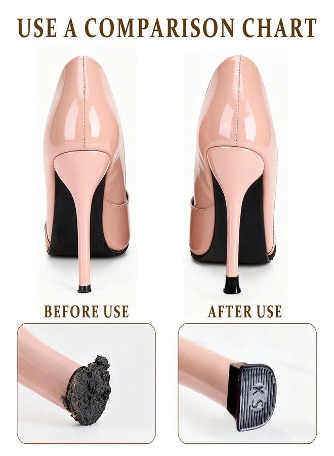 hongliang 8 Pairs(4 Sizes) Heel Protectors for High Heels,U-Shape Anti-Slip Heel Caps for Grass,Dancing&Outdoor Events,Noise-Reducing Replacement Tips for Stiletto,Pumps & Wedding Heels - Image 3