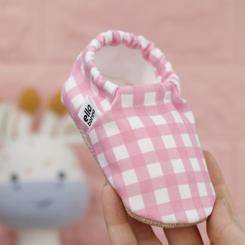 Ella Bonna Patterned Baby Booties, Non-Slip Sole, Home Nursery Shoes Slippers, Pink Striped  - Image 5