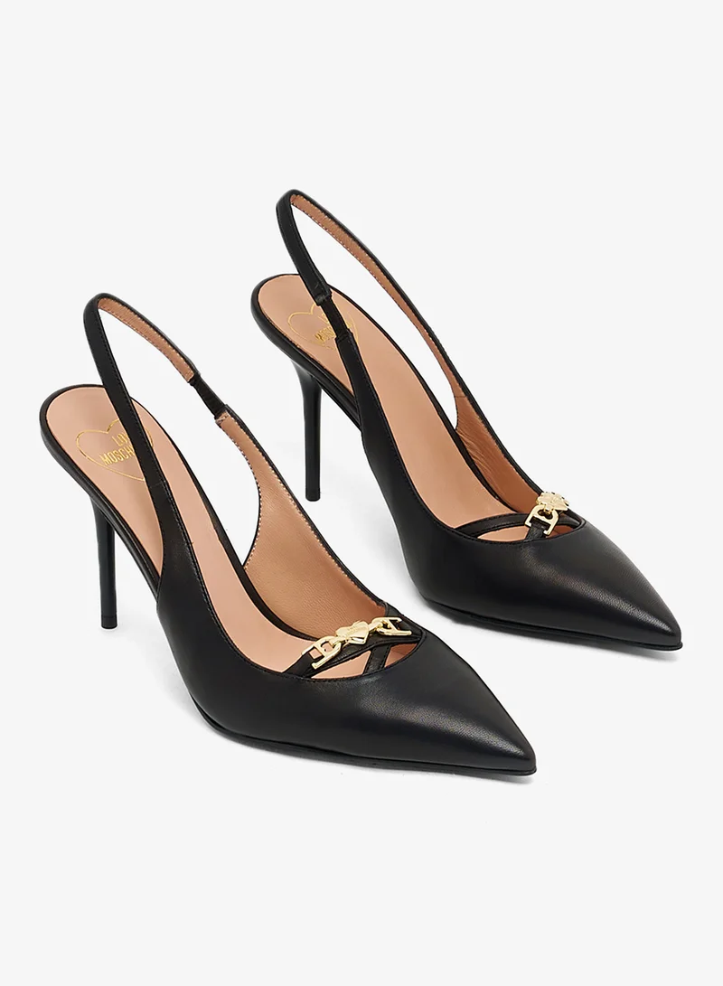 لوف موسكينو Pointed Toe Ankle Strap High Heel Pumps