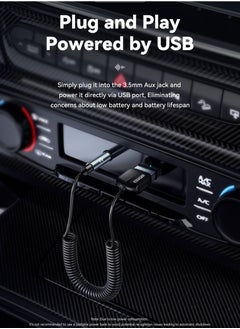 ESSAGER Aux Bluetooth Adapter for Car,Essager Noise Cancelling Bluetooth 5.0 Receiver,Lossless Music USB to 3.5mm Jack Audio Adapter with Built-in Microphone for Car Kits/Home Stereo/Handsfree Call Speaker  - Image 4
