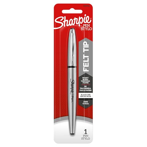 Sharpie Stainless Steel Grip Pen, Fine Point (0.4mm), Black, 1 Count - Image 1