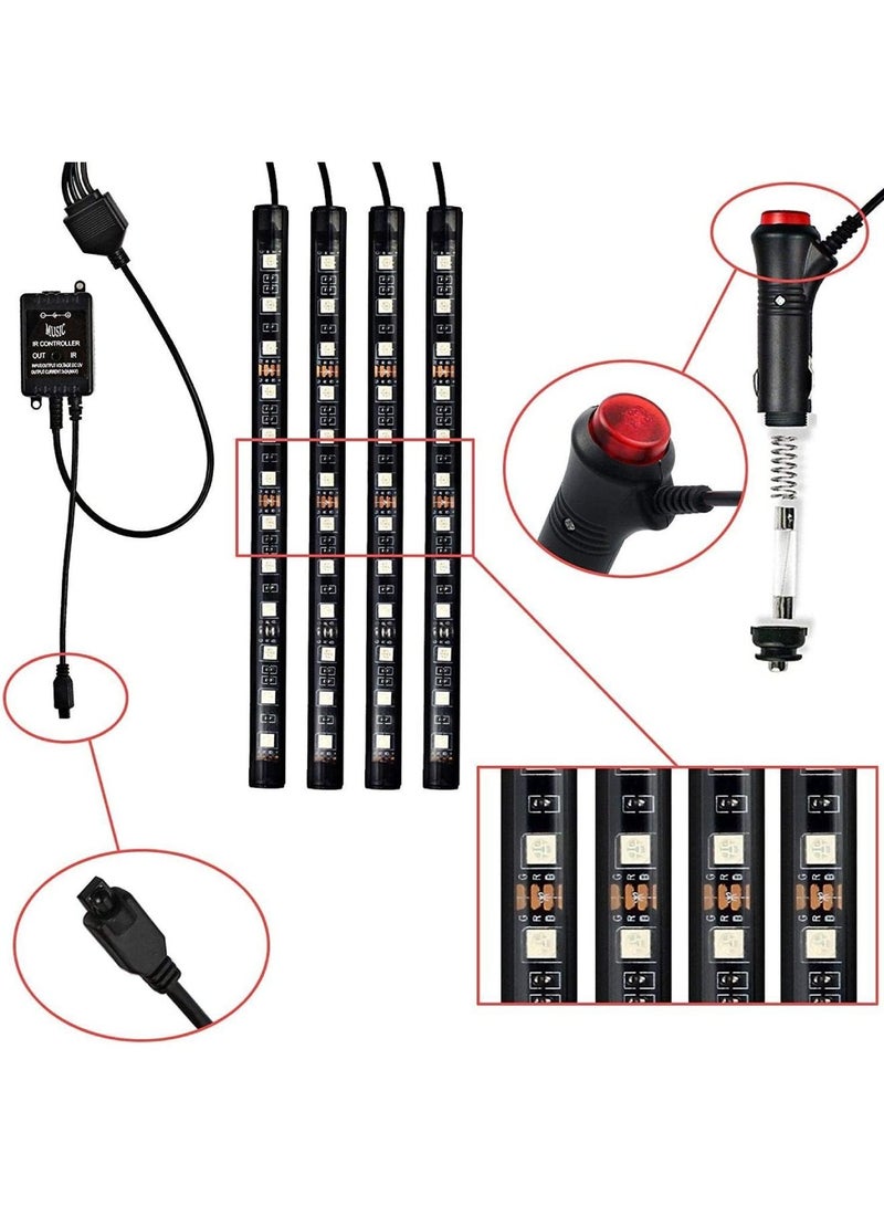 DIRECT 2 U 12V RGB LED Strip Light Atmosphere Decoration Lamp Car Interior Light with Remote Control  - Image 5