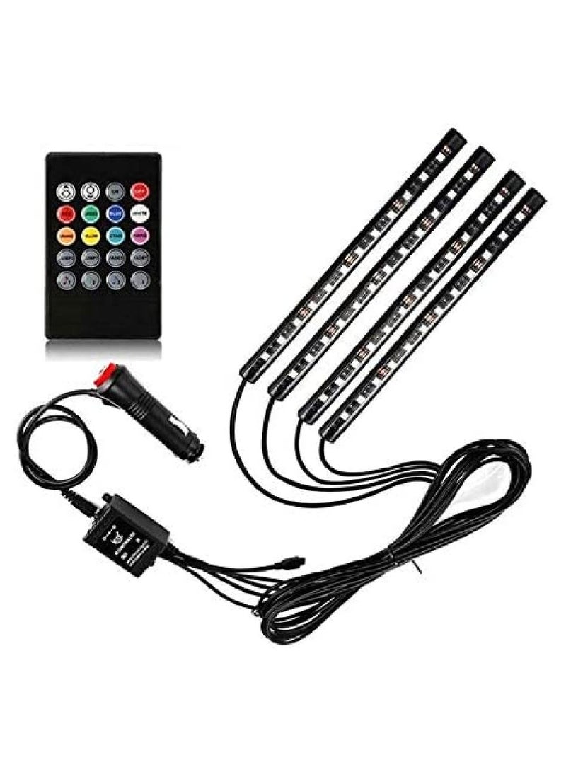 DIRECT 2 U 12V RGB LED Strip Light Atmosphere Decoration Lamp Car Interior Light with Remote Control  - Image 1