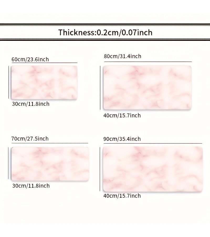 Large Pink White Marble Gaming Mouse Pad 30x70cm Anti Skid Desk Mat - Image 2