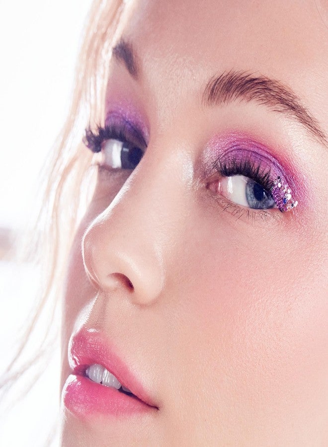 Impress WICKED X imPRESS Press On Self Adhesive Eyelashes, ‘Fantabulous’, 8mm-10mm Medium Volume Press On Lashes, Purple Glitter, No Glue Needed, 12 Lash Clusters & Non-Stick Mini Applicator - Image 5