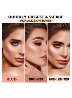 KASTWAVE Blush Contour Highlighter Makeup Palette with Brush, 16 Colors Shimmer Face Blush Powder for Cheek  - Image 2