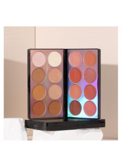 KASTWAVE Blush Contour Highlighter Makeup Palette with Brush, 16 Colors Shimmer Face Blush Powder for Cheek  - Image 4