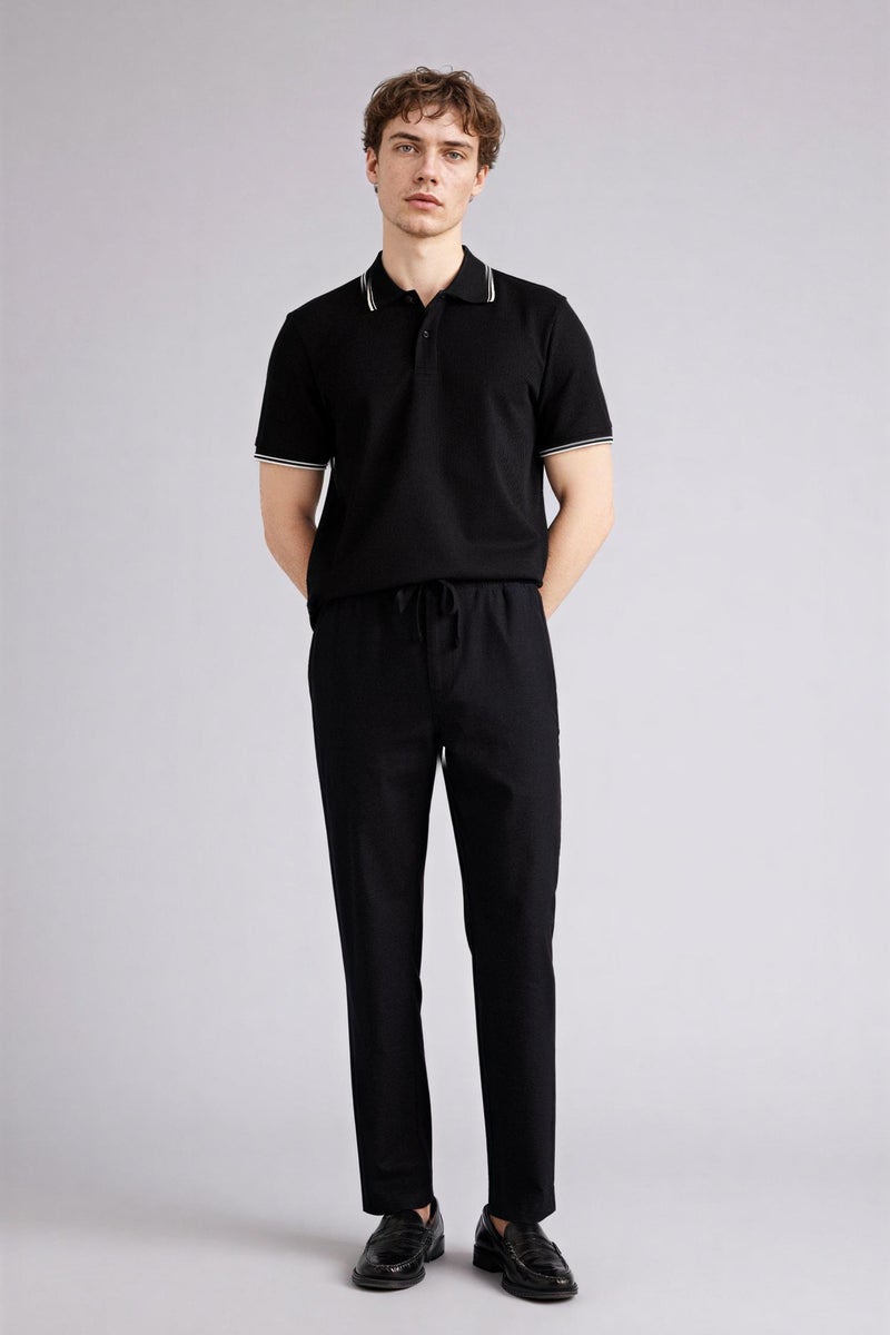 DeFacto Black Man Regular Fit Cotton Trousers Casual - Image 2