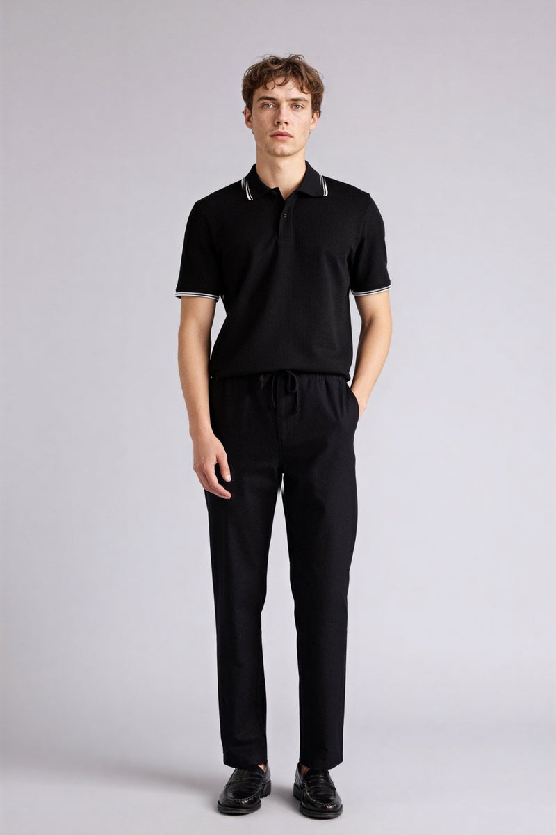 DeFacto Black Man Regular Fit Cotton Trousers Casual - Image 1