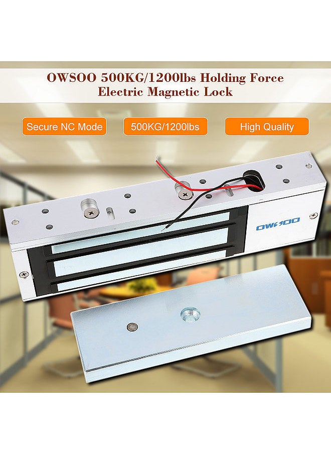 OWSOO - OWSOO  500KG 1200lbs Holding Force Electric Magnetic Lock For Door Access Control System Electromagnet Fail-Safe NC Mode - Image 1