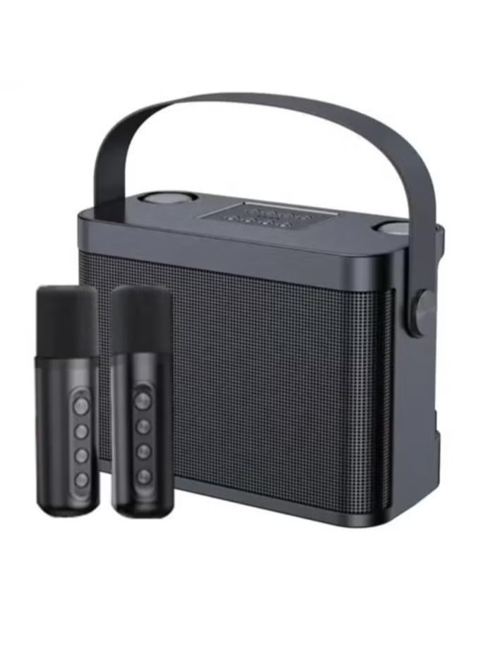 SU.YOSD - YS-219 Karaoke Machine with 2 Wireless Microphones, Portable Bluetooth Speaker, LED Lights, FM Radio, Rechargeable Battery for Home, Parties & Travel – Perfect for Singing, Music, and Entertainment - Image 1