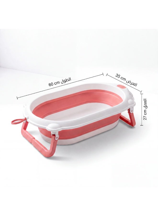 Portable Folding Baby Bathtub 60x35x27 cm – Space-Saving Newborn & Infant Bath Tub with Non-Slip Support - Image 2