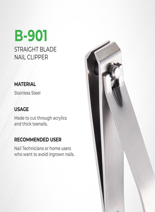 NGHIA Straight Blade Nail Clipper - B-901 (Stainless Steel) | Large Jaw | Flat Jaw Design | NGHIA - Image 3
