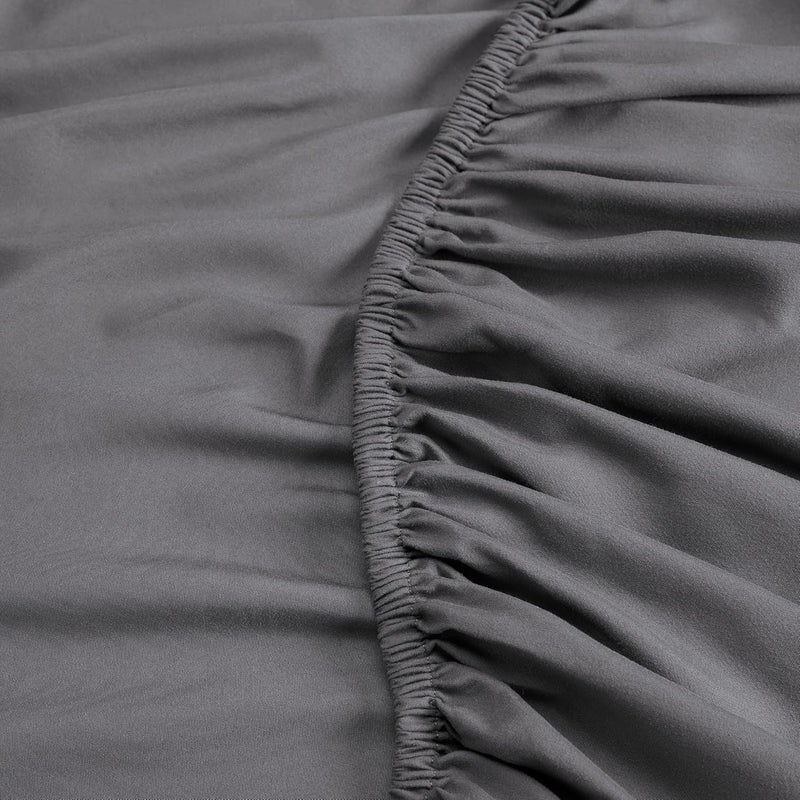 Serta Simply Clean Super Soft Hypoallergenic Stain Resistant Deep Pocket 3 Pieces Solid Bed Sheet Set, Twin XL, Grey - Image 4