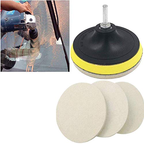 DIY Crafts 1 Set, 3" inch Combo Cleaning Set, 100 Grm Cerium Oxide + Backing Pad + Universal Nut + Wool Polisher Polishing Clean Buffing Pad (1 Set, 3" inch Combo Cleaning Set) - Image 2