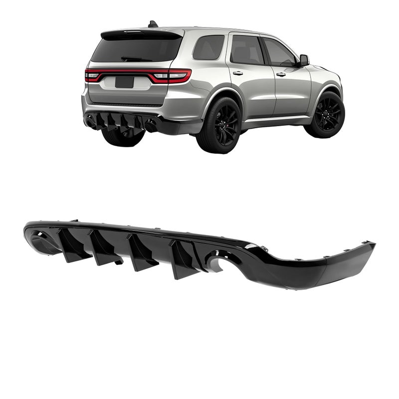 JMTAAT Rear Bumper Diffuser Compatible with 20112022 Dodge Durango RT SRT Rear Lower Bumper Lip Splitter Valance Bumper Spoiler Painted Gloss Black - Image 3