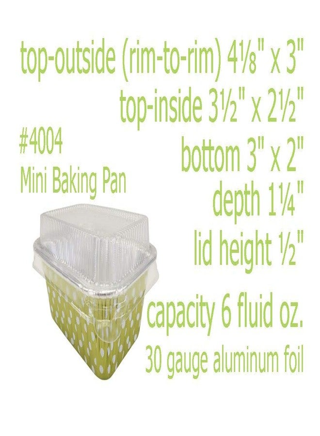 KitchenDance.com KitchenDance Disposable Aluminum Mini 6 ounce Individual Sized Loaf Pans #4004 Color & Lid Options (Gold Polka Dot- With Lids, 100) - Image 2