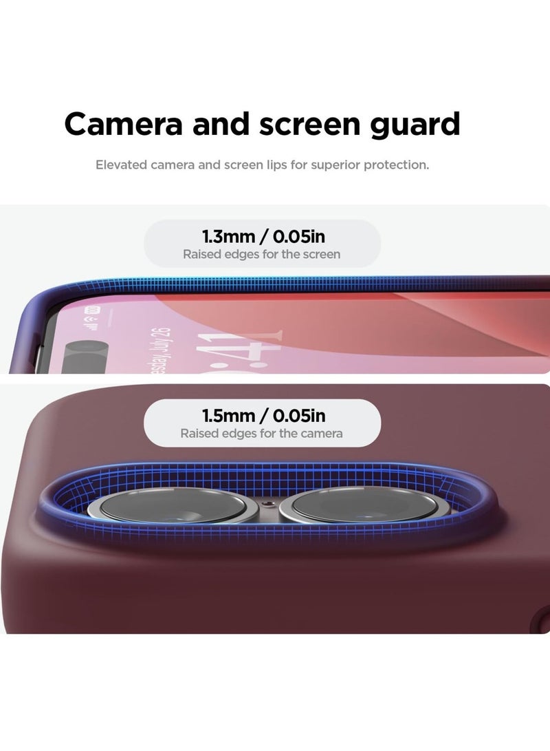 ELTRAZONE Burgundy Liquid Silicone Case for iPhone 16 Plus - Full Body Protection, Shockproof, Slim Design with Anti-Scratch Microfiber Lining - Image 4